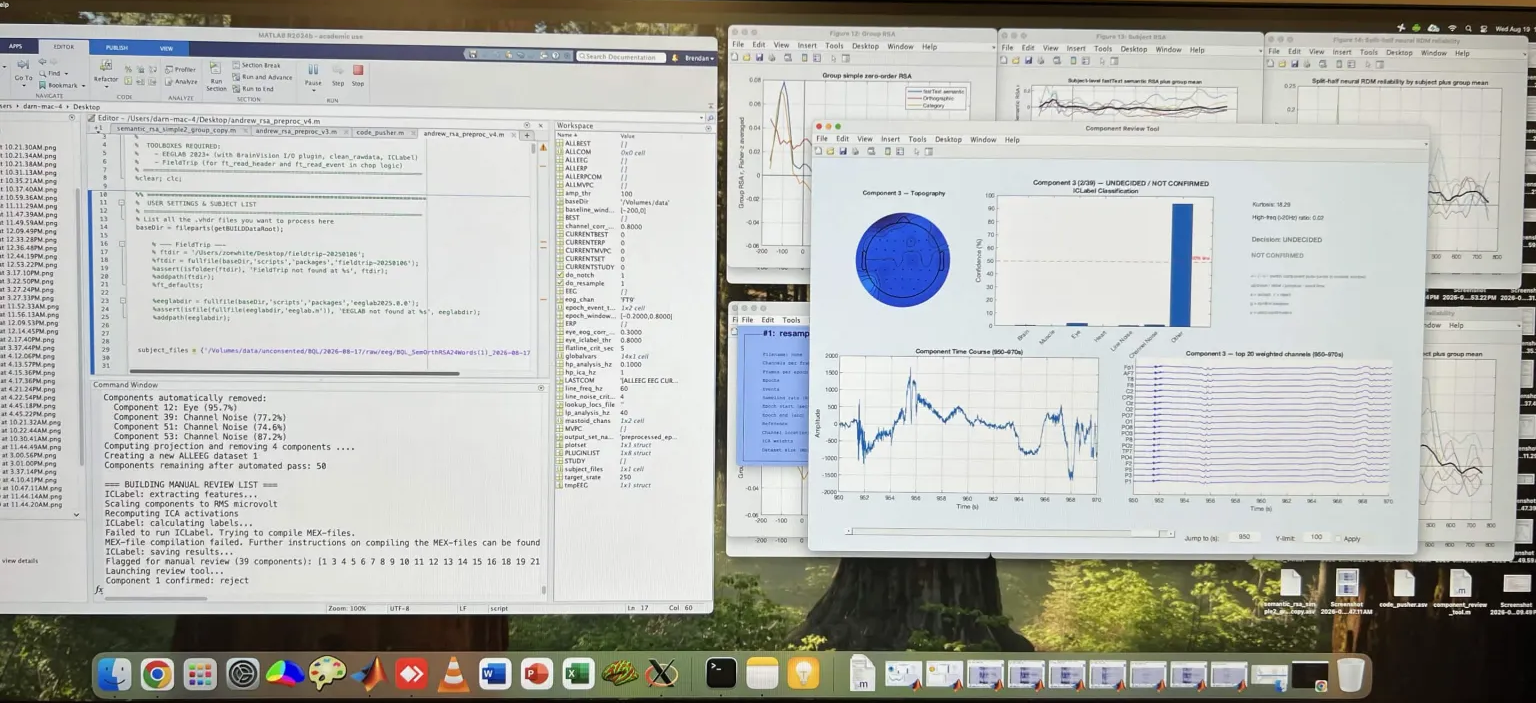 Independent component analysis review in MATLAB