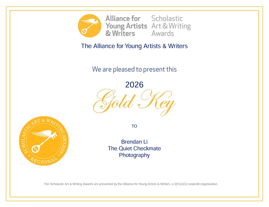 Scholastic Art and Writing Awards Gold Key certificate