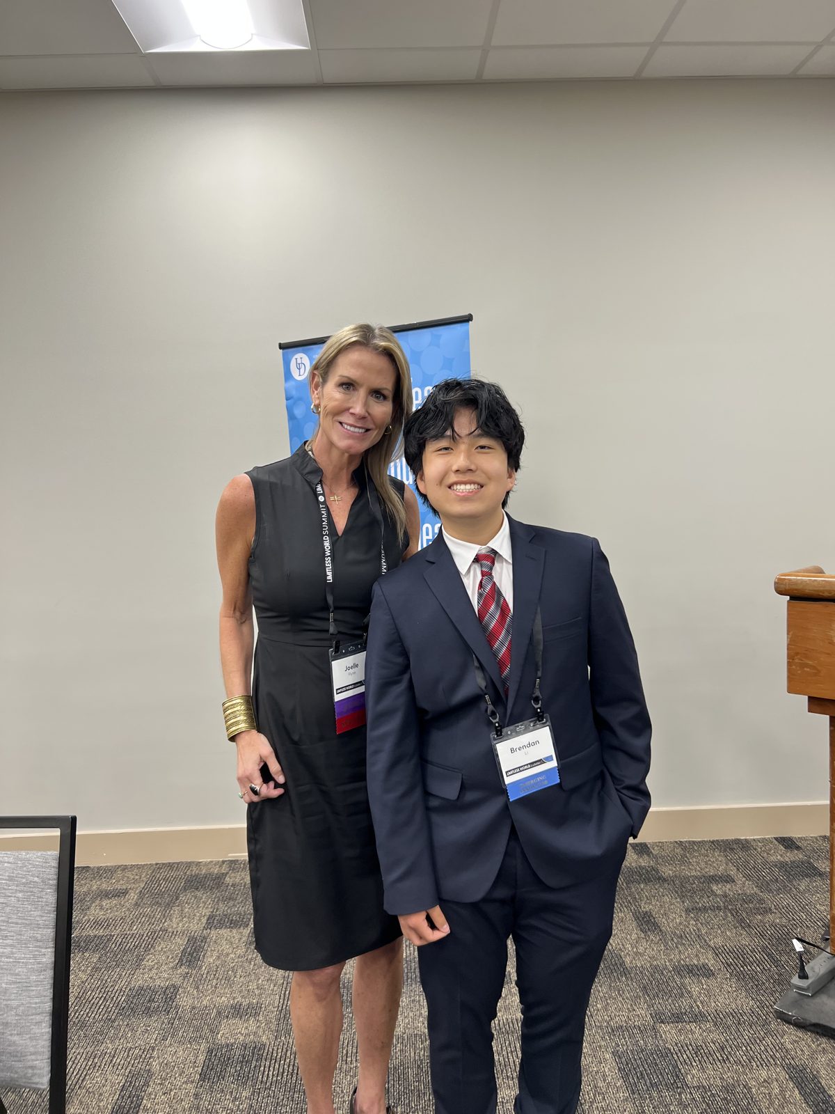 Brendan with a mentor at the Limitless World Summit